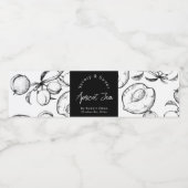 Schets Zelfgemaakte Abrikozenjam Wrap-around Label Waterfles Etiket (Enkel label)