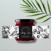 Schets Zelfgemaakte Cherry Jam Wrap-around Label Waterfles Etiket