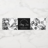 Schets Zelfgemaakte Cherry Jam Wrap-around Label Waterfles Etiket (Enkel label)