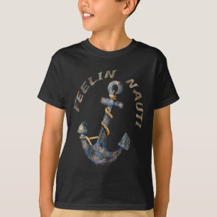 Schetsanker Leuke Bootvaren Zeilen Gevoel Nautisch T-shirt