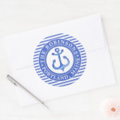 Schetsanker Marineblauw Persoonlijk Ronde Sticker (Envelop)