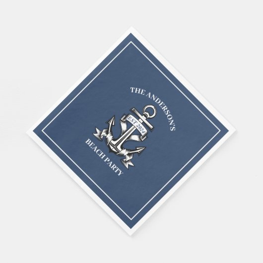 Schetsanker Scheepsanker Strand Verjaardagsfeestje Servet (Hoek)