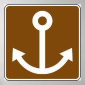 Schetsanker Symbool Bruin Marina Bord Poster (Voorkant)
