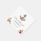 Schetsanker Waterverf Bloemige Trouwknoop Servetten (Hoek)