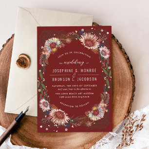 Schetsbloemen unieke donkere rode maroon