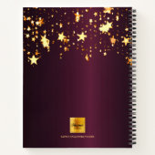 Schetsboek Bourgondische bloemen gouden sterren mo Notitieboek (Achterkant)