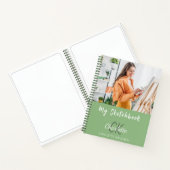 Schetsboek foto sage groen monogram notitieboek (Binnen)