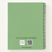 Schetsboek foto sage groen monogram notitieboek (Achterkant)