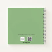 Schetsboek foto sage groen monogram notitieboek (Achterkant)