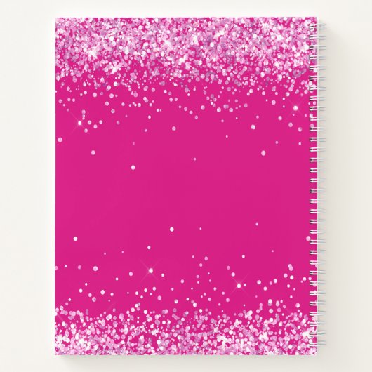 Schetsboek heet roze confetti meisje notitieboek (Achterkant)