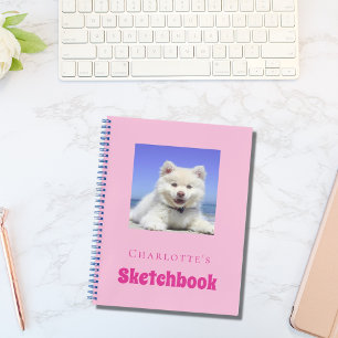 Schetsboek hond huisdier foto script roze meisje notitieboek