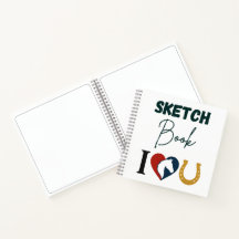 Schetsboek 'I Love You' voor paardenliefhebbers
