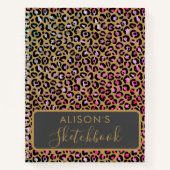 Schetsboek Luipaard Multicolor Dierenprint Notitieboek (Voorkant)