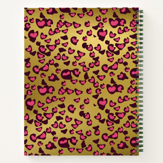 Schetsboek luipaard patroon smaragd roze gouden no notitieboek (Achterkant)