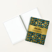 Schetsboek Luipaard patroon smaragdblauw gouden no Notitieboek (Binnen)