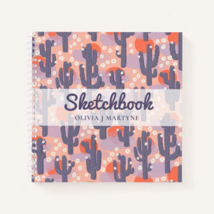 Schetsboek Moderne Cactus Gepersonaliseerd Notitieboek