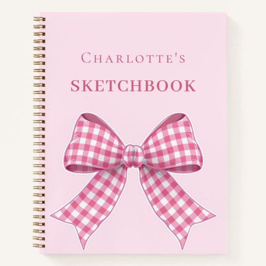 Schetsboek roze boog notitieboek (Voorkant)