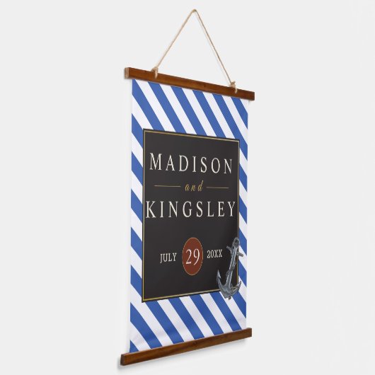 Schetsbootanker Fabulous Zeilen Bruiloft Hangend Wandkleed (Gebogen)