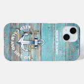 Schetsbootnaam Anker Rustiek Hout Case-Mate iPhone Case (Achterkant (horizontaal))