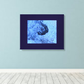 Schetsdruk "Blue Roos Dream" op canvas (Insitu (Houten vloer))