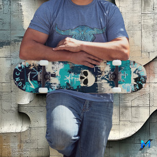 Schetsen in de stijl van scheepsgraffiti, met sche skateboard