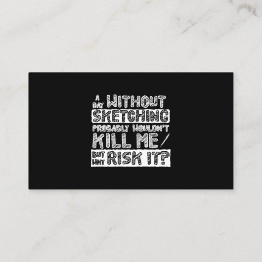 Schetsen Potlood Tekening Pen Ink Artiesten Visitekaartje (Achterkant)
