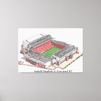 Schetsen van Anfield Stadium thuisbasis van Liverp