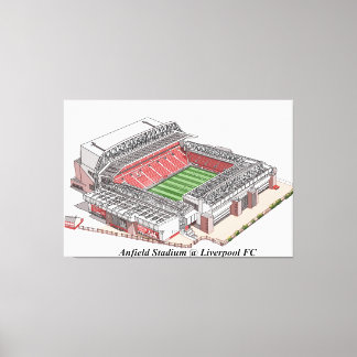 Schetsen van Anfield Stadium thuisbasis van Liverp Canvas Afdruk