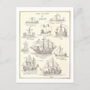 Schetsen van Old Ships Briefkaart