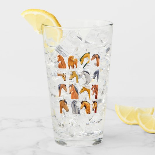 Schetsen van paarden glas (Voorkant ijs)