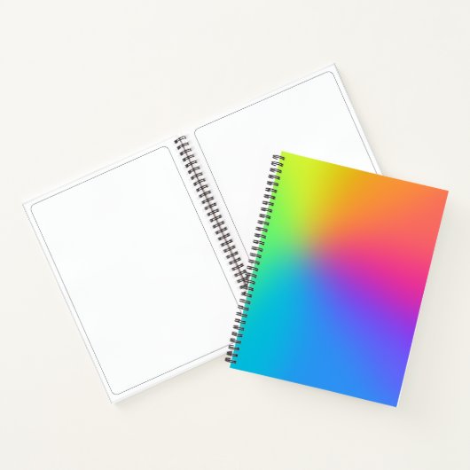 Schetsenboek met heldere regenbooggradiënt notitieboek (Binnen)