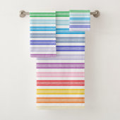 Schetsende stripes brederspectrum regenboog bad handdoek (Insitu)