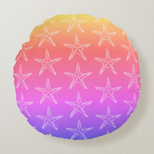 Schetsenpatroon op pasteelkleuren rond kussen (Voorkant)