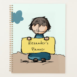 Schetsjongen met gebarentaal, speciaal gepersonali planner