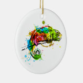 Schetsketch chameleon, gekleurd keramisch ornament (Rechts)