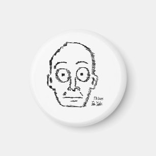 schetsmatig getekend cartoon gezicht ( Erica Crook Magneet