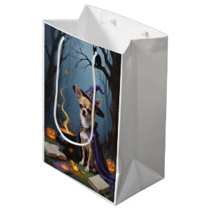 Schetsmatige Halloween-schildering van Chihuahua-h Medium Cadeauzakje