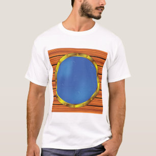 Schetsportgat Ramen met Blauw Water T-shirt