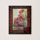 Schetspotlood met hand getrokken rode papaverbloem legpuzzel (Verticaal)