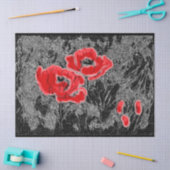 Schetspotlood met hand getrokken rode papaverbloem tissuepapier (Craft)