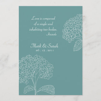 Schetst Hydrangeas Blue Invitation Kaart