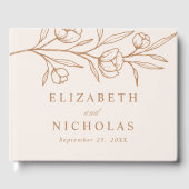 Schetste Bloemenamandel en koper foto bruiloft Gastenboek (Voorkant)