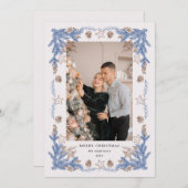 Schetste Blue Golden foto Feestdagenkaart (Voorkant / Achterkant)