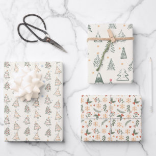 Schetste Boho Trees Holiday Wrapping Paper