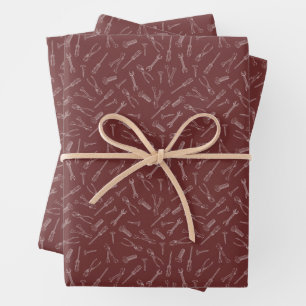 Schetste gereedschappen op Sangria Inpakpapier Vel