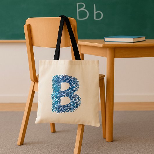 Schetste letter B Canvas tas