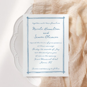 Schetste lijst grillige hand getekend bruiloft kaart