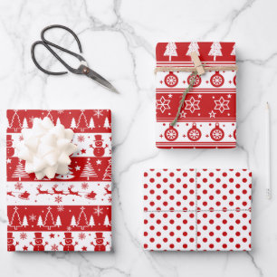 Schetste rood wit vakantie inpakpapier vel