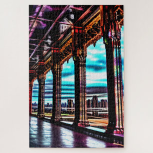 Schetste Roze en Blauw Anders Worldly Comic City Legpuzzel