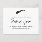 Schetste wenkbrauw microblading dank u korting briefkaart (Voorkant)